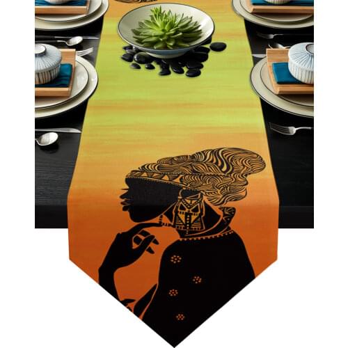 African Tribes Ethnic Women Modern Table Runner Wedding For Party Event Home Decoration Table Cover Mat Decor Accessories