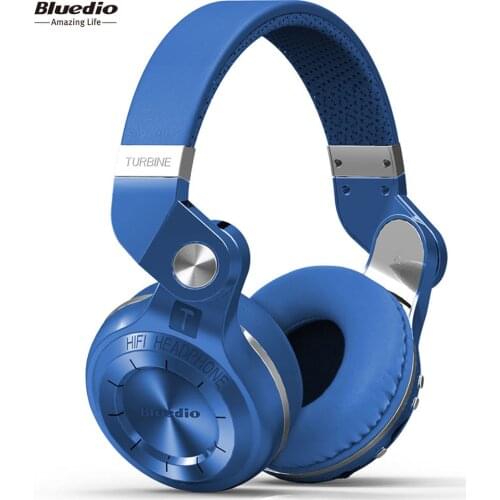 Bluedio T2Plus Wireless Bluetooth Headset Super Bass Music Headphone With Line-in Socket Mic FM Radio and SD card