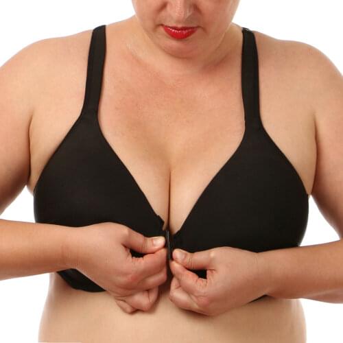 Vgplay 3/4 Cup Front Closure Bra Thin Padded Push Up Underwear Cotton Adjusted-straps Bras For Women Solid Plunge Lingerie