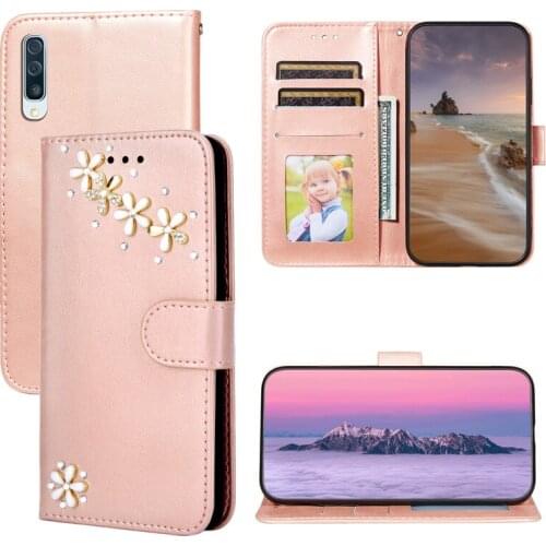 Rose flower pattern Cases For Samsung A50 Flip Book Case For Samsung Galaxy A70 A50 A50S A30S Phone Case PU Leather wallet cover