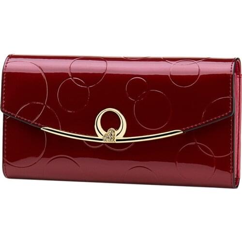 Long Women Genuine Leather Wallet Cow Leather Female Purse Luxury Brand Womens Leather Wallets Large Capacity Ladies Purses