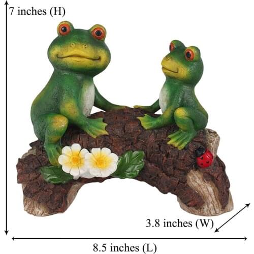 Double Frog on Bridge Garden Statue Figurine Villas Patio Decoration Art