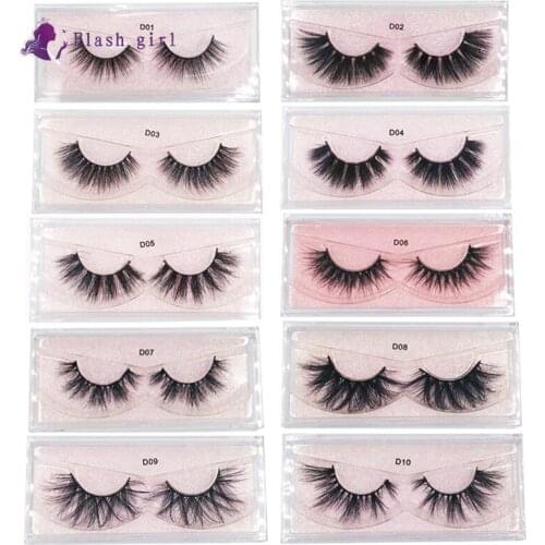 Flash girl Top quality D Series 3D 100% real Mink Fake Eyelashes handmade Lashes Makeup Extension