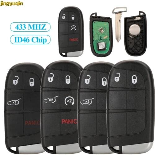 Jingyuqin Remote Car Key Fob Control 433MHZ ID46 PCF7953 For Jeep Grand Cherokee 2014 2015 2016 2017 2018 2019 2/3/4/5 Buttons