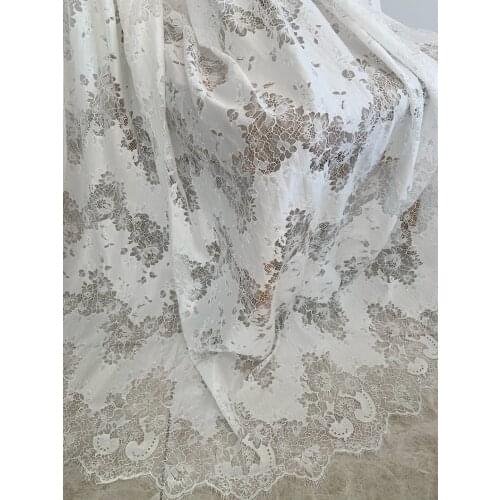 3 yards Off White Chantilly Lace Fabric With Florals Patterns New Arrival