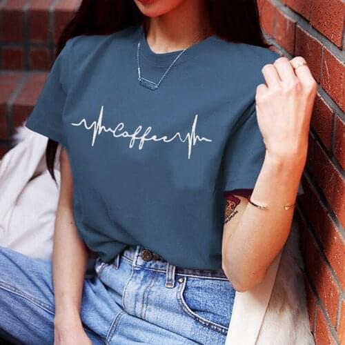 Fashion Loose Solid Color Basic Tops Tees Women Letter Print T-Shirt 2020 Summer Casual Short Sleeve O-Neck Tee Shirt Streetwear