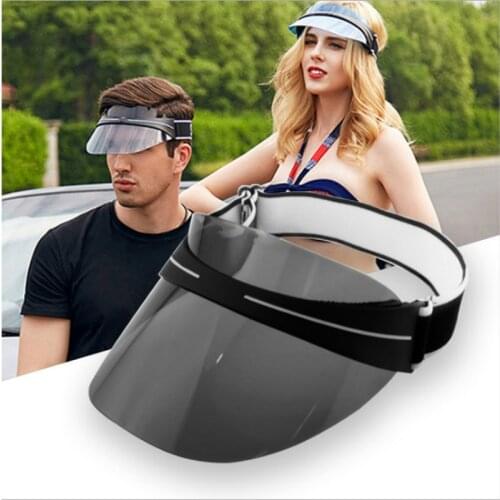 2021 Mens Fashion Letter Sports Sunshade Travel Sunscreen Driving Baseball Cap Women Transparent PC Plastic Empty Top Sun Hat