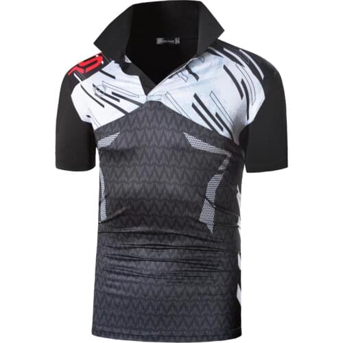 Jeansian Mens Sport Tee Polo Shirts POLOS Poloshirts Golf Tennis Badminton Dry Fit Short Sleeve LSL293 Black Tops
