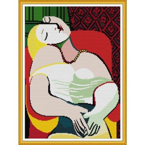 Abstract portraits Cross stitch kit 14ct 11ct Chinese embroidery kit DIY handmade needlework sewing kit Home decoration painting