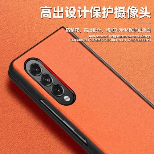 2021.8 New Product Plain Leather Case for Samsung Galaxy Z Fold 3 Case for Samsung Galaxy Z Fold3 5G Case