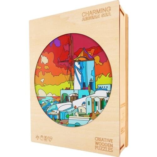 Charming Aegean Sea Wooden Puzzles For Adults Kids Christmas Gifts Puzzle Board Set Toys Wooden Jigsaw Puzzle Educational Games