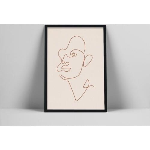 One Line Face Art Print | Single Line Abstract Woman Art | Continuous Line Art Face Poster | Abstract Line Face | Female Face as