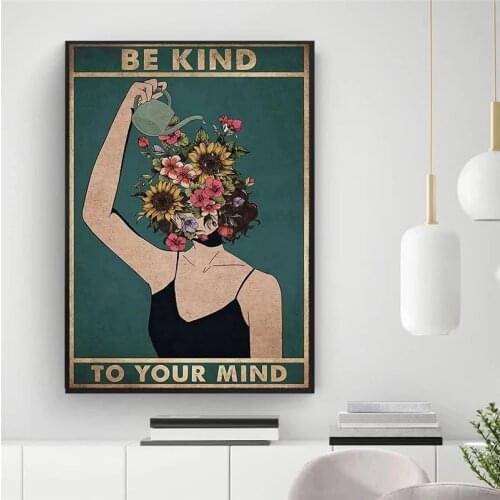 Poster and Print,Lose Your Mind Find Your Soul Be Kind Poster Music Wall Decoration Vintage Posters Wall Art Home Painting Decor
