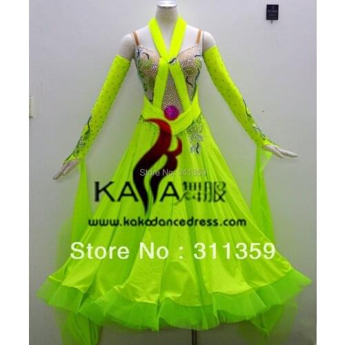KAKA DANCE B1349,Silk Chiffon Fabric Ballroom Standard Dance Dress,Waltz Dance Competition Dress,Women,Girl,Ballroom Dress