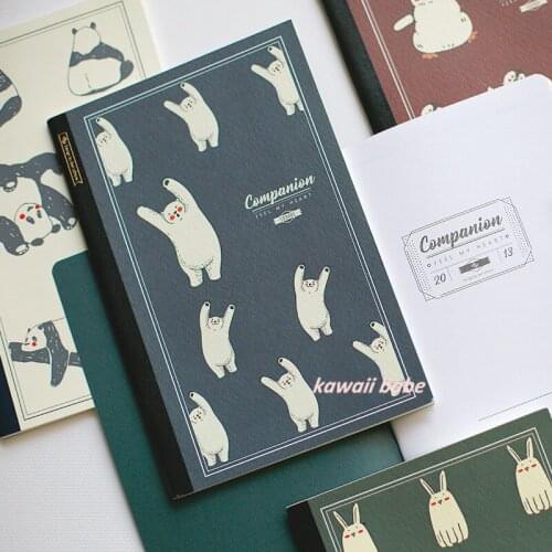 Happy Animal Portable A5 Grid Paper Book 64P Creative Agenda Journal Notebook Diary Korean Notepads Office School Supplies