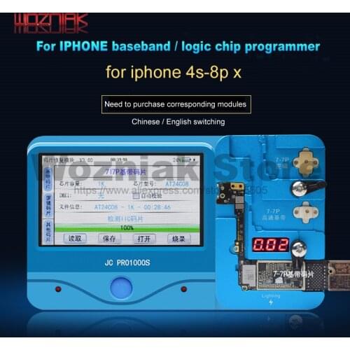 JC PRO1000S Logic Baseband EEPROM IC Chip Programmer EEPROM IC Read Write Repair Tool for iPhone 4 5 6 6S 7 7P 8P X XS 11PRO MAX