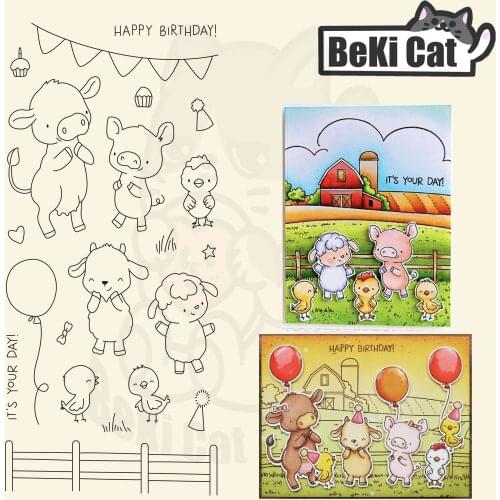 Friendship animal happy Transparent Clear Stamps for DIY Scrapbooking/Card Making Fun Decoration Supplies