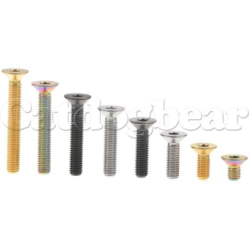 Catdogbear Titanium M6x10 15 20 25 30 35 40 45mm Bolt Hex Flat Countersunk Head Screws for Bicycle