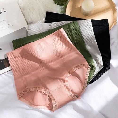 Wasteheart Women Fashion High Waist Panties Underwear Lingerie Seamless One-Piece Briefs Underpants M L XL Plus Size Belly In