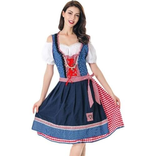 Utmeon Ladies Bavarian Oktoberfest Dirndl Costumes for Womens Deluxe Beer Carnival Maid Wench Outfit Cosplay Costume