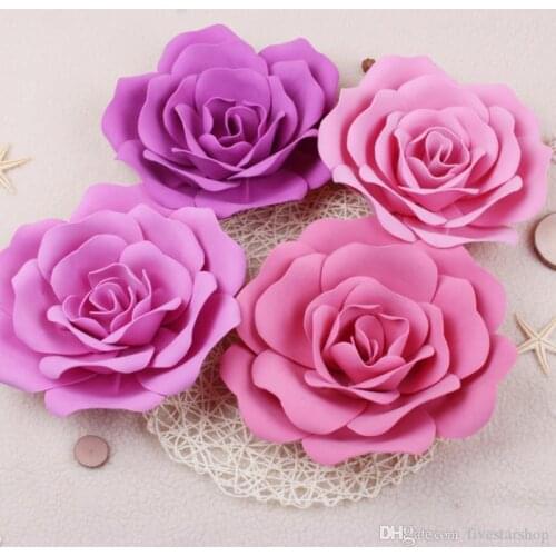 20cm to 50cm Available Big Foam Rose Flower Festive Display Window Flower For Wedding Xmas Decorations 42 colors