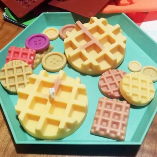 Waffle Scented candle Mold Cooking Tools Kitchen Accessories Supplies Round waffle silicone mold