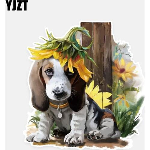 YJZT 12.9*13.5CM Fashion Sunflower Decor Colored Car Stickers High Quality 11A0729