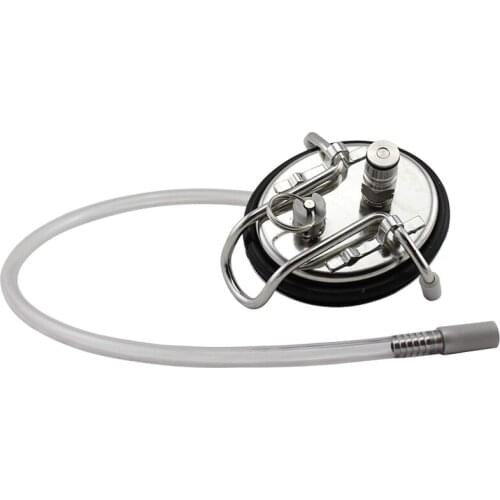 Replacement Stainless Steel Carbonation Keg Lid Home Brew Beer Making Tool with 0.5 Diffusion Stone and Beer Line