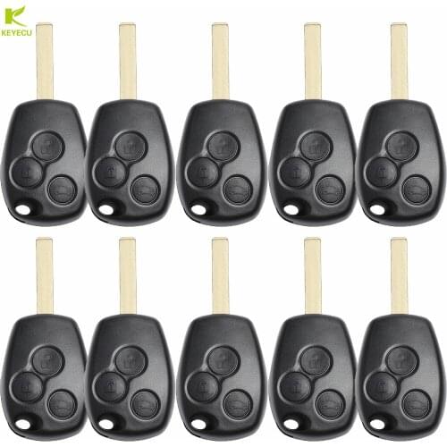 KEYECU Replacement Remote Head Key fob 3 Button 433MHz PCF7947 Chip for Renault Clio 3 Modus Master Kangoo Twingo Trafic