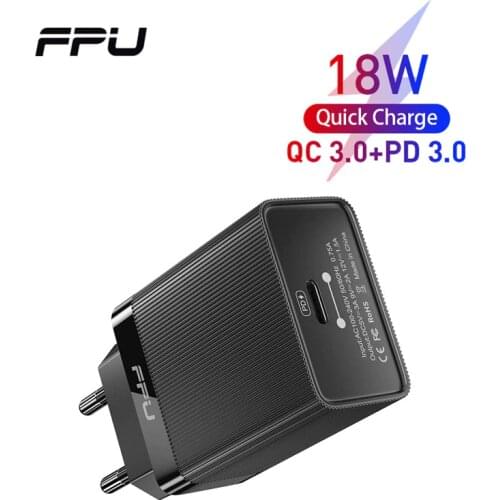 FPU USB C Charger Quick Charge 4.0 3.0 QC4.0 QC PD3.0 Charger 18W USB-C Fast Charger QC 4.0 for iPhone 11 Pro Max Phone Charger