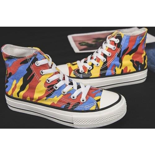 Women Camouflage Canvas Shoes Female 2019 New Students Baituan Flat Casual Shoes Bottom Retro-Harbour Windboard Sneakers