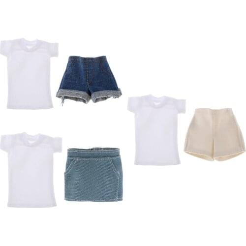 Female Soldier T-shirt Sleeveless Shorts Skirt Clothing for 12inch Action Figure Accessories