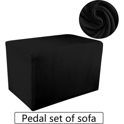 1 Pcs Ice Silk Fabric Sofa Footrest Cover Modern Simple Solid Color Pedal Cover Foot Rest Stool Slipcover Living Room Home Decor