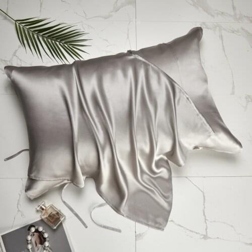 100% Pure Natural Mulberry Silk Pillow Towel Pure Color 19 Momme Silk Pillowcases for Home Bedroom Bedding Hotel 51*76cm(1pc)