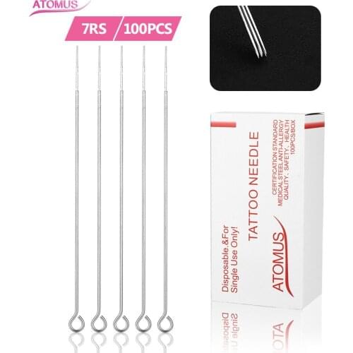 100pcs 7RS Tattoo Needles Disposable Tattoo Medical Assorted Sterilized For Machines Gun Liner Shader Permanent Makeup