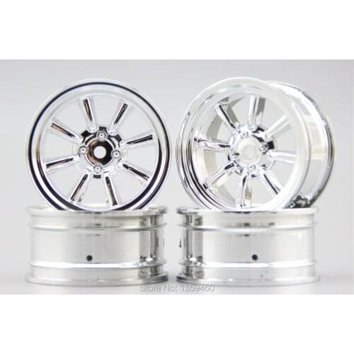 4pcs 1/10 Touring&Drift Wheel Rim W8S3C(Chrome) 3mm offset fits for 1:10 Touring&Drift Car 1/10 Rim 10811