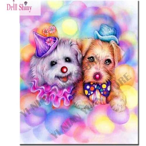 5D Diamond Painting Colored Dog Diamond Embroidery Full Portrait Diamond Mosaic Cross Stitch kits Square Picture Rhinestone