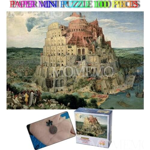 The Tower Pf Babel Mini 1000 Pieces Jigsaw Puzzle Adults Paper Puzzle Toys 1000 Pieces Landscape Puzzles Kids Education Gifts