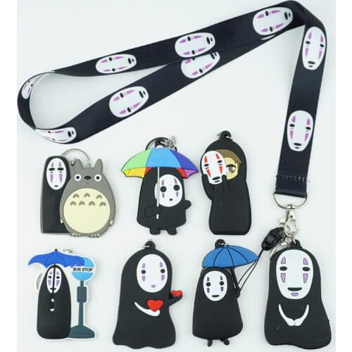 Spirited Away Kaonashi No Face Faceless Neck Strap Lanyards for keys ID Card Mobile Phone Strap USB Badge Holder Rope Key Chain