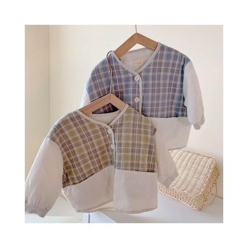 Childrens Winter Jacket 2020 Korean Baby Boys and Girls Casual Plaid Jacket Kids Girls Fashion Korean Outwear Toddler Coats