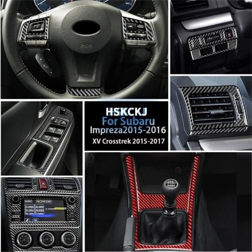 For Subaru Impreza WRX STI XV Crosstrek 2015 2016 2017 Carbon Fiber Car Gear Shift Trim Air Vent Stickers Multimedia Accessoires