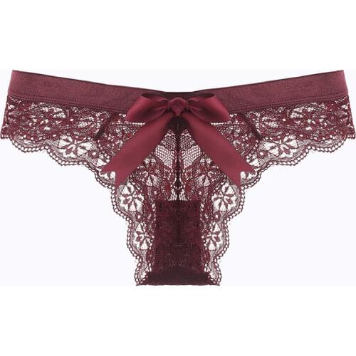 European Style Plus Size Adult Sex Clothing Sexy Lace Thong Tulle Transparent Hollow Low Waist Seamless Ladies Erotic Panties