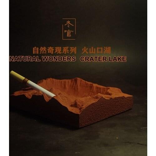 Homestay Hotel Creative World Wonder Cement Ashtray Caldera Lake Smoke Cup Office Home Accessories KTV Bar Cigarette Tobacco Jar