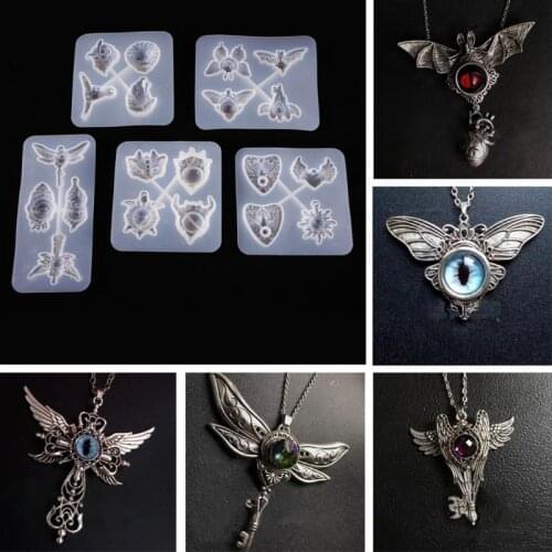 Crystal Epoxy Resin Mold Devil Eye Pendant Casting Silicone Mould Making Tool Christmas New Year Decorations Gifts