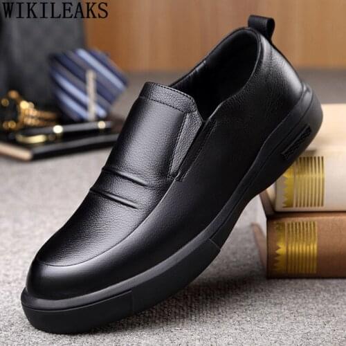 Brown Mens Loafers Shoes Luxury Designer Leather Casual Shoes Man Platforms Black Slip on Shoes for Men 2021 Chaussure De Homme
