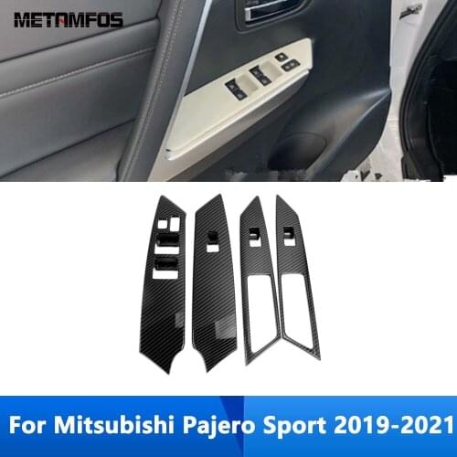 For Mitsubishi Pajero/Montero/Shogun Sport 2019-2021 Window Lift Switch Cover Trim Inside Armrest Frame Interior Car Accessories