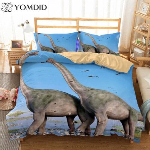 3d Printing Bedding Set Long neck dinosaur Polyester Duvet Cover With Pillowcase Hotel Home Bedroom Decorations Duvet Cover Sets