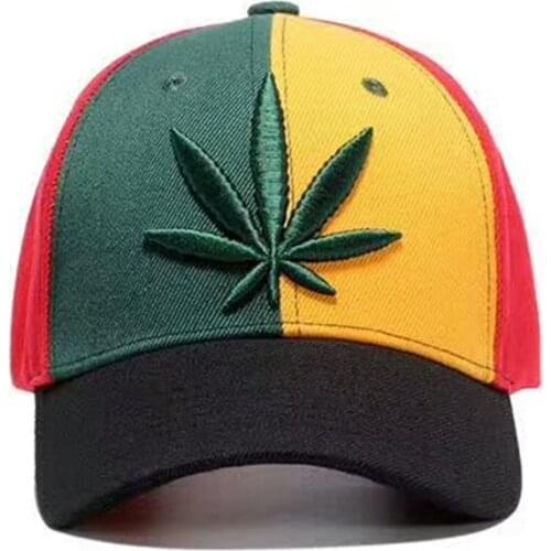 2021 New Fashion Embroidery Maple Leaf Hat Weed Casquatte Cap MenS And WomenS Cotton Hip Hop Adjustable Baseball Cap
