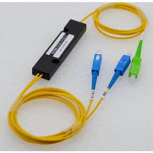 New Hot Sell Optical Fiber Multiplexer Demultiplexer WDM1310/1490/1550nm Optical Fiber1:2 SC APC Connector Special Free Shipping