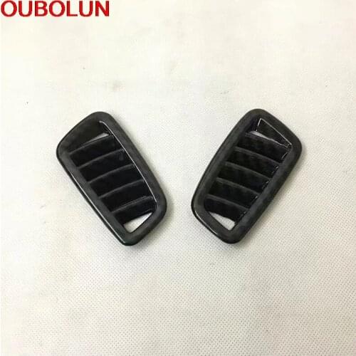 OUBOLUN For Hyundai IX35 2018 Small Air Conditioning Outlet Vent Frame Moulding Cover Trim Interior Accessories Carbon Fiber